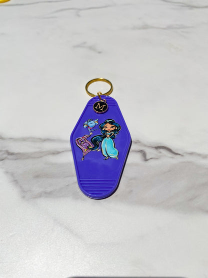 Motel Keychain: Purple Jasmine with Initial Charm