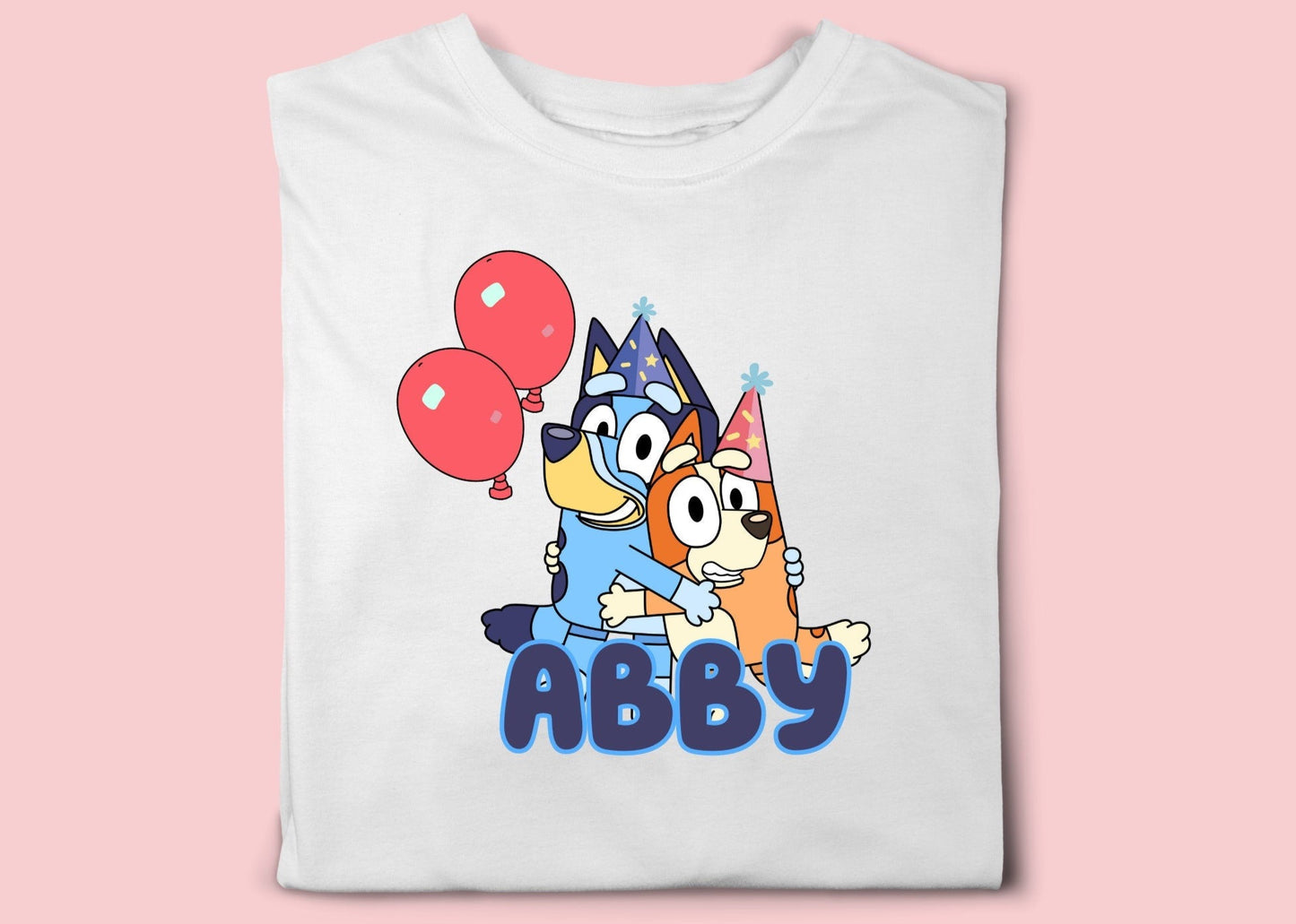 Bluey Birthday Balloon Custom Toddler T-Shirt with Name and Number