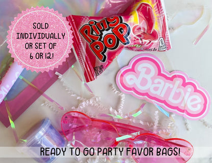 Party Favor Mylar Bag with Toys: Pink Theme