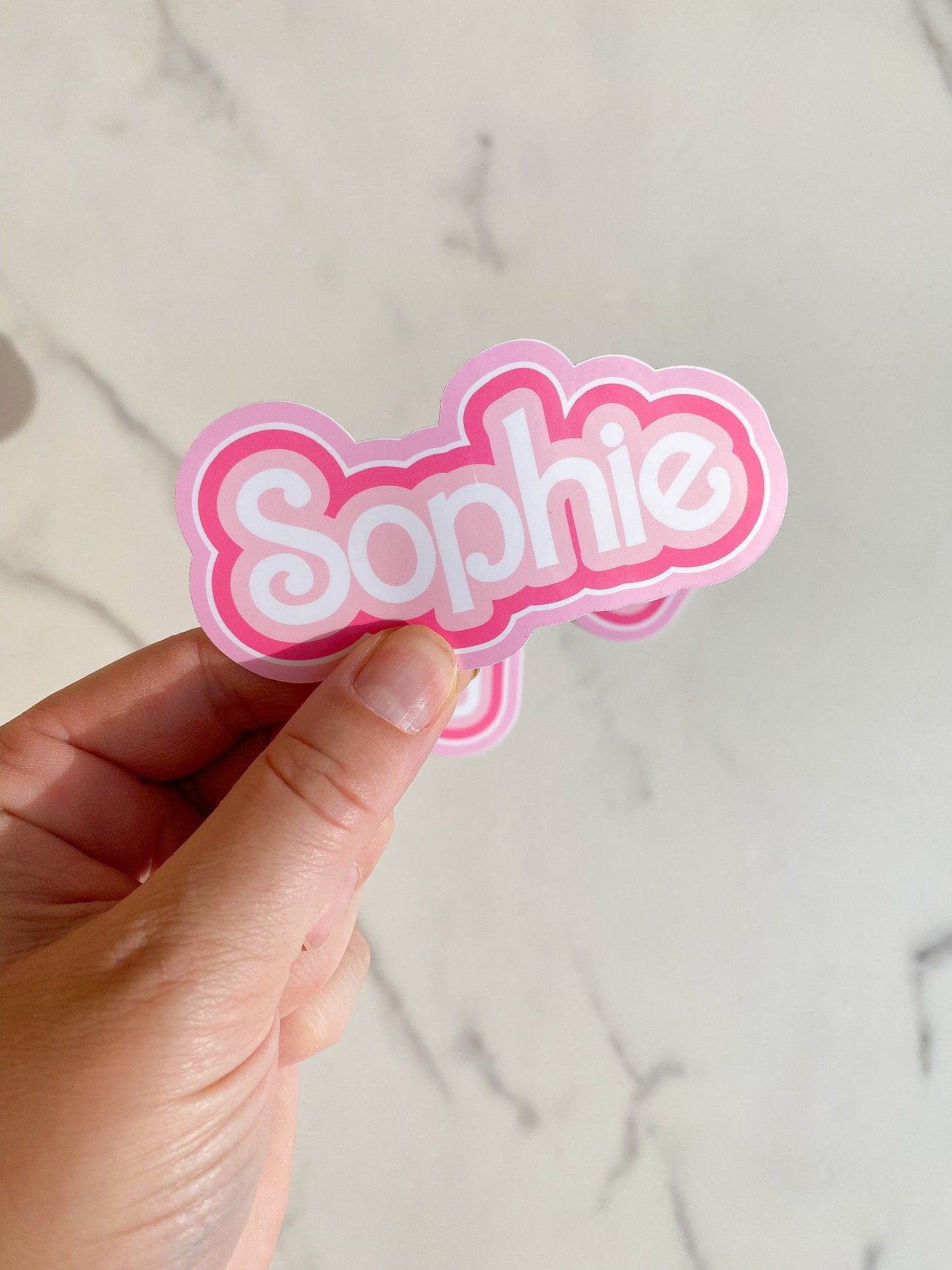 Bulk Set of Custom Name Outline Stickers, Pink or Blue