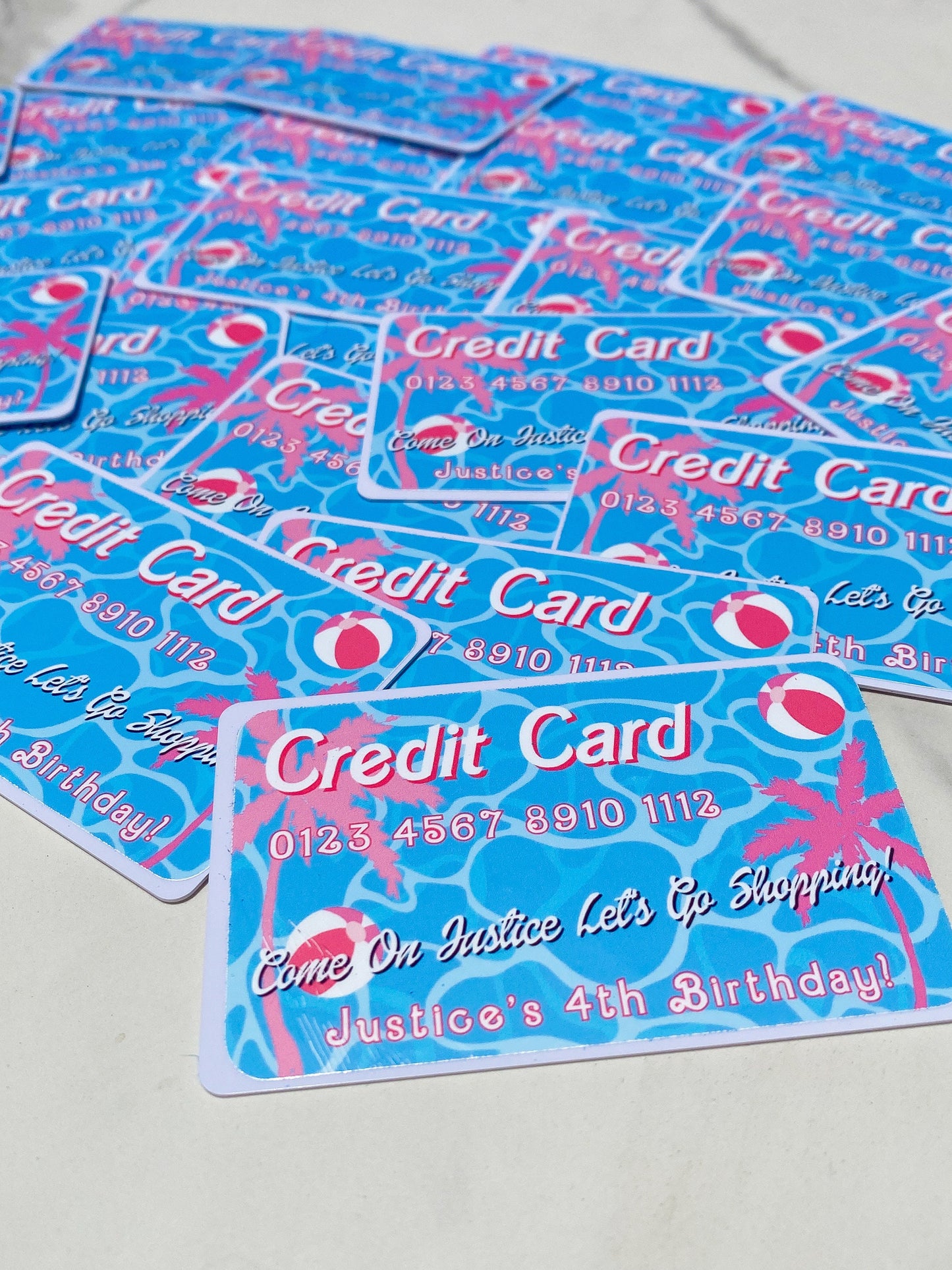 Pretend Birthday Credit Card Party Favors: Custom - ANY THEME