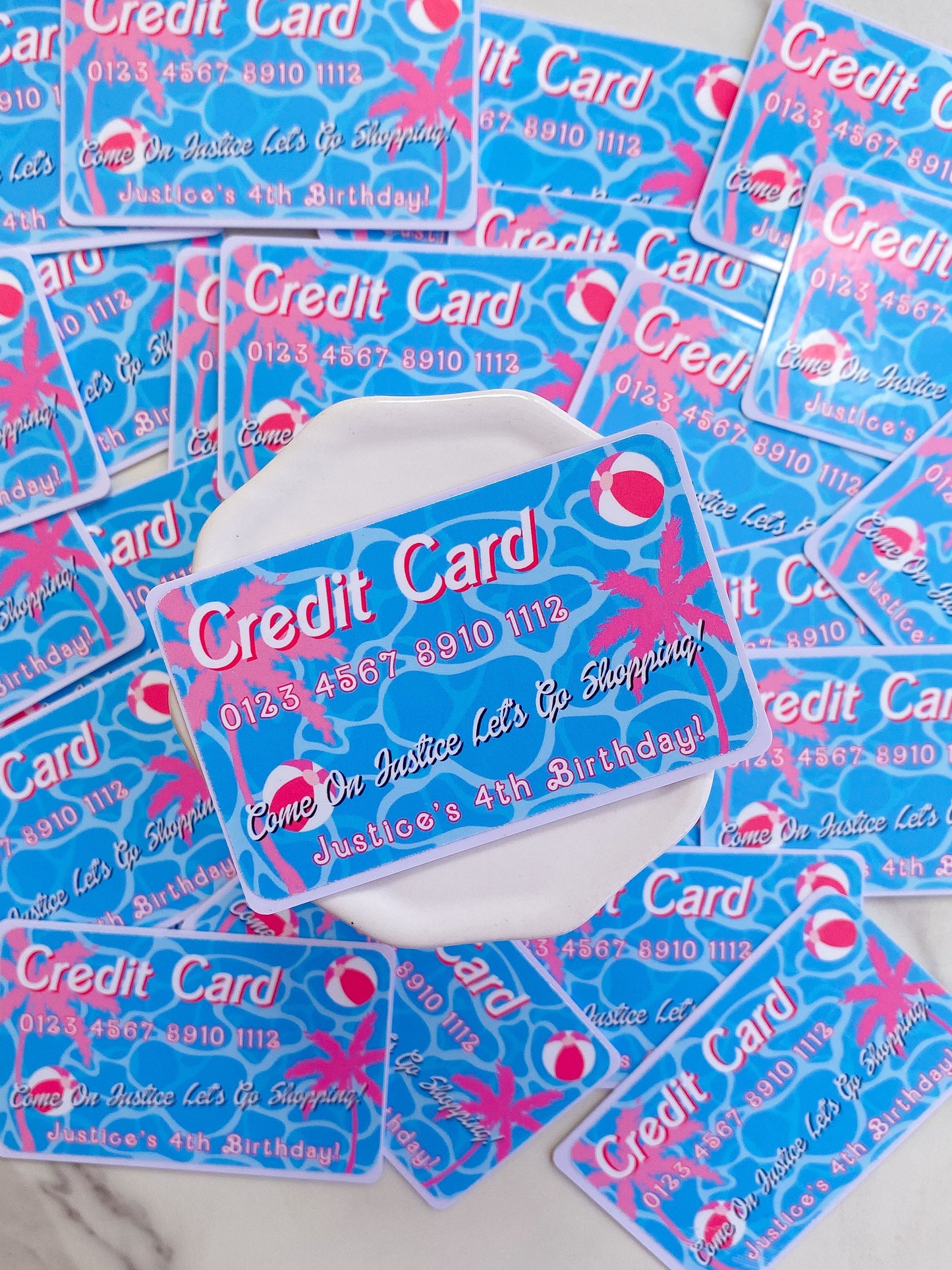 Pretend Birthday Credit Card Party Favors: Custom - ANY THEME