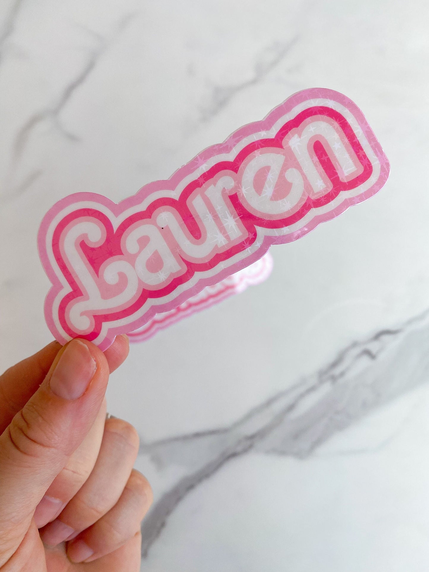 Holographic Sticker: Custom Name Die Cut Sticker, Decal