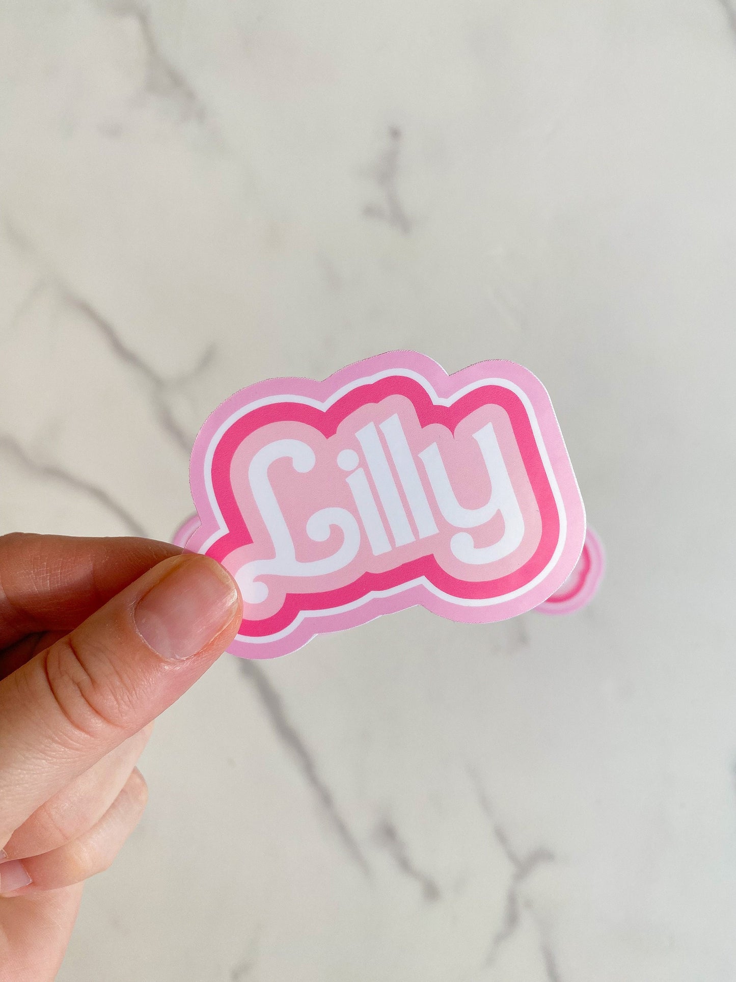 Bulk Set of Custom Name Outline Stickers, Pink or Blue