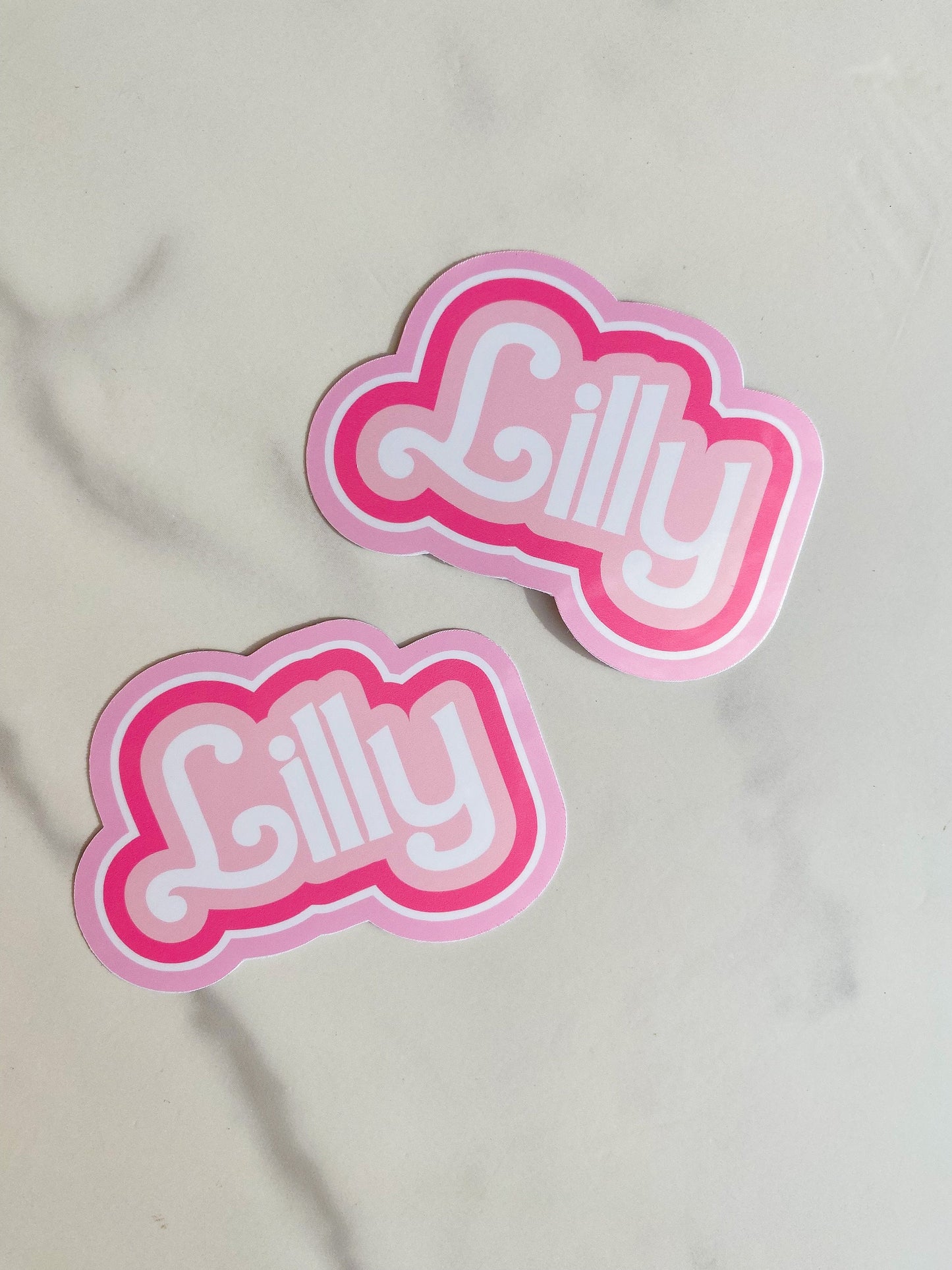 Bulk Set of Custom Name Outline Stickers, Pink or Blue