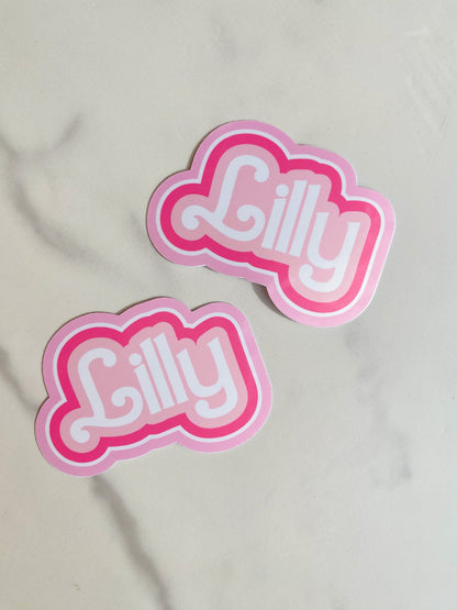 Bulk Set of Custom Name Outline Stickers, Pink or Blue
