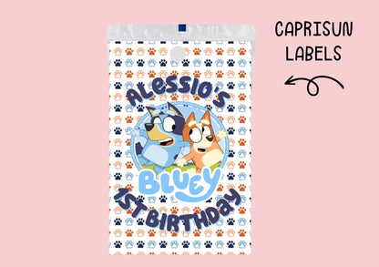 Bluey Capri Sun Labels Printed Party Favors: Custom - ANY THEME