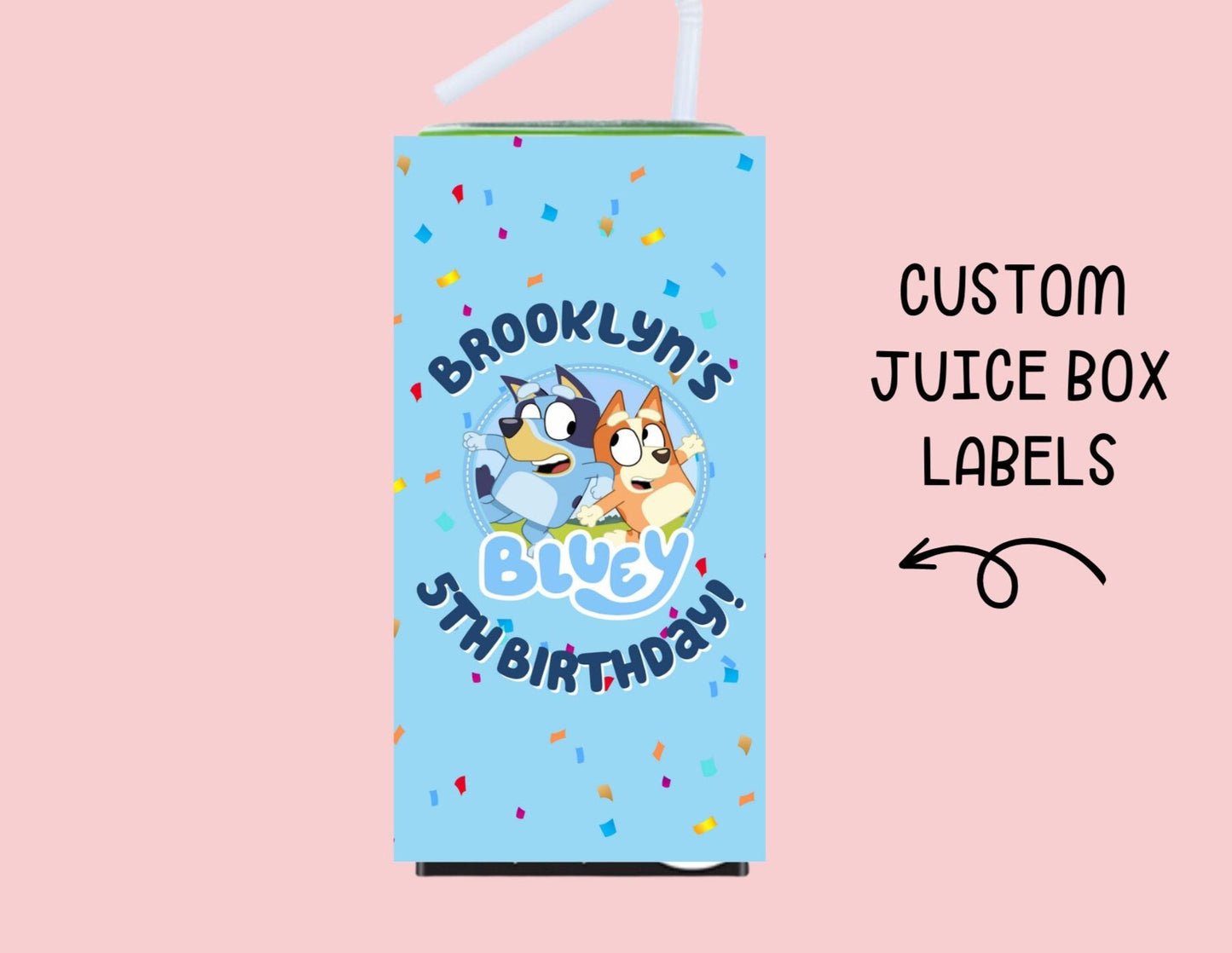 Birthday Juice Box Labels Printed Party Favors: Custom with Name