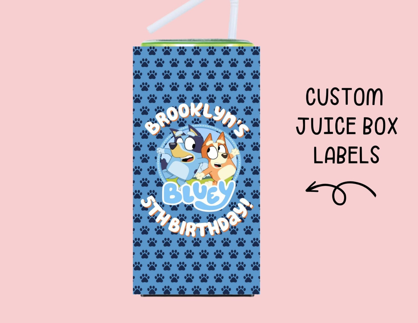 Birthday Juice Box Labels Printed Party Favors: Custom with Name