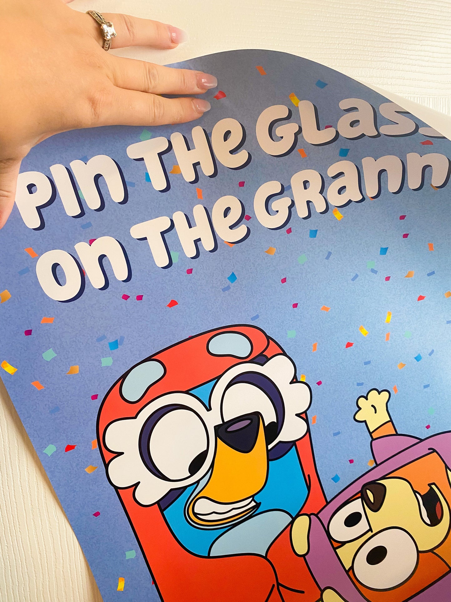 Birthday Party Poster Sign: Pin the Glasses on the Grannies